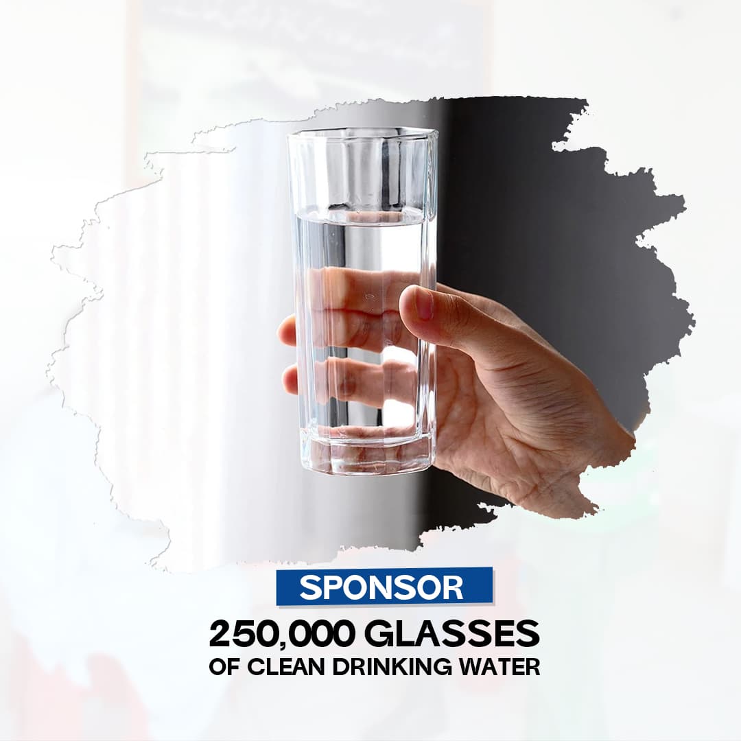 250 000 glasses clean water