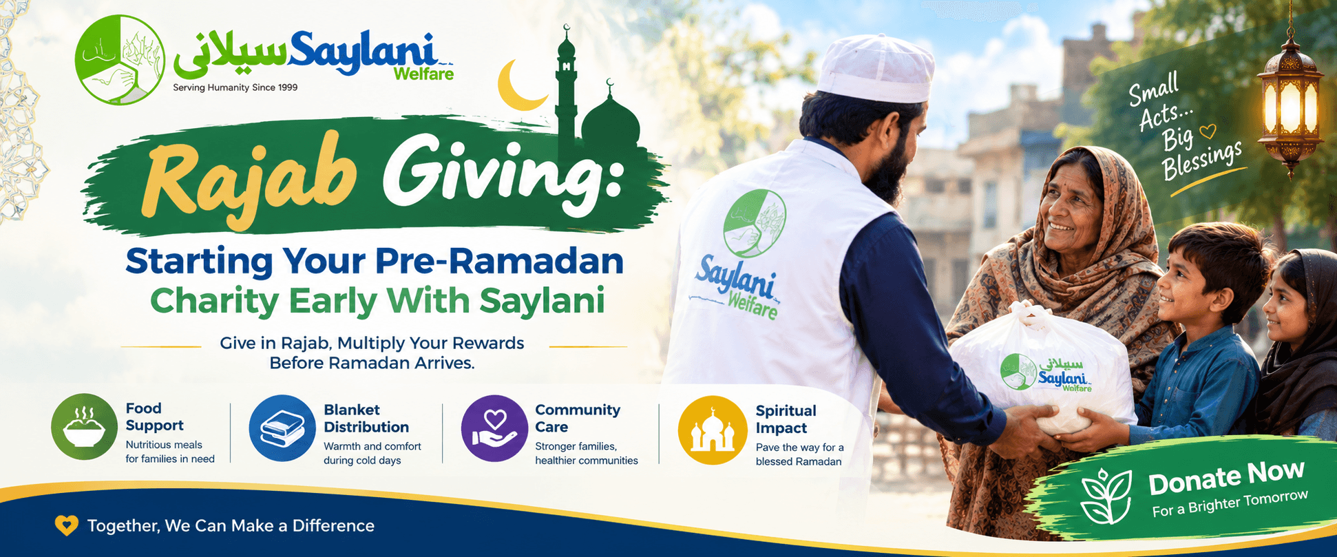 rajab giving with saylani